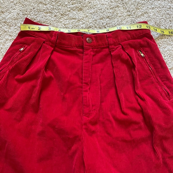VTG 90s Ralph Lauren Country Red Corduroy High Waisted Shorts Women’s Sz 6 FLAW - Picture 6 of 10